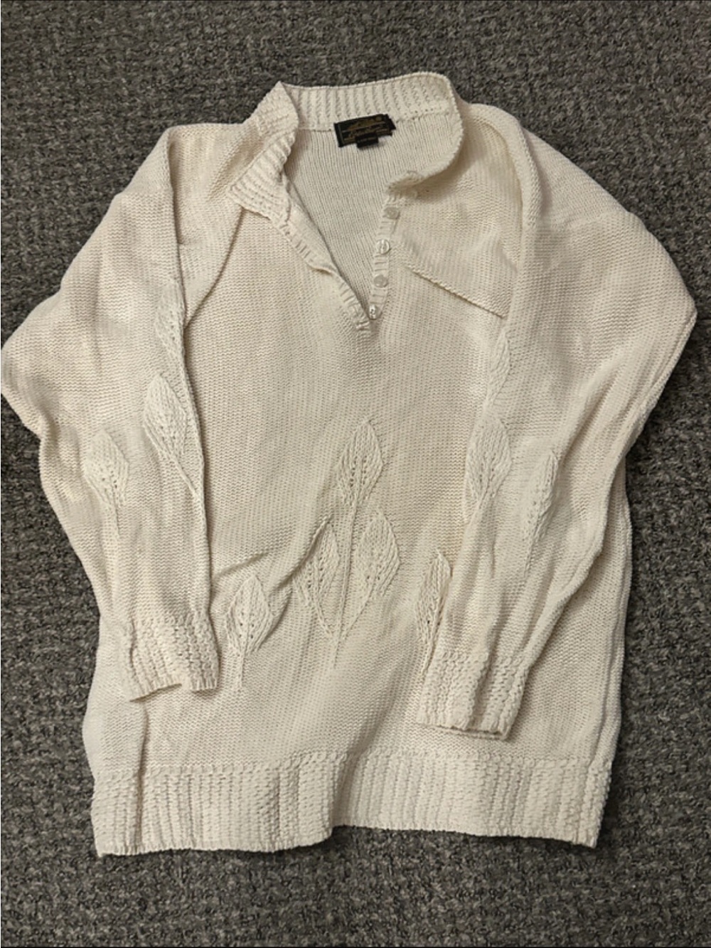Eddie Bauer vtg cream cotton sweater sz small